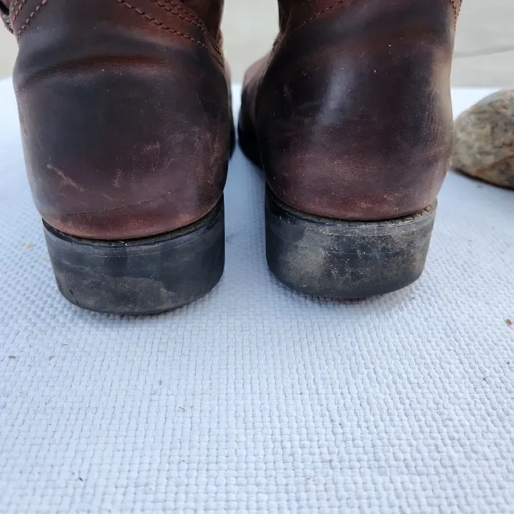Establo oiled brown leather pull on boots